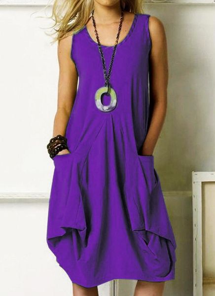 

summer designer women dresses solid color big pocket irregular printed sleeveless dresses plus size women clothes, Black;gray