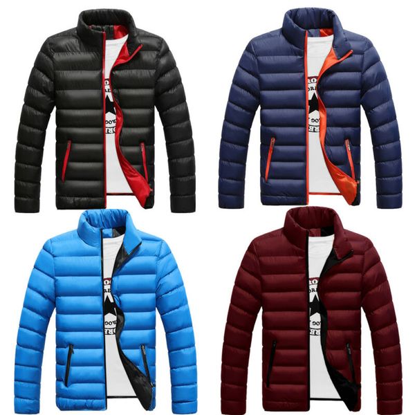 

men winter warm coat stand collar light outerwear male fashion jacket casual overcoat outfits plus size m-4xl, Black