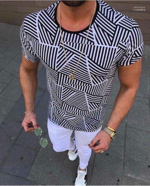 

males clothing 3d digital print mens designer tshits fashion slim mulit print short sleeve mens tees casual, White;black