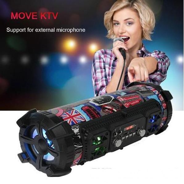 

20w hifi portable bluetooth speaker fm radio move ktv 3d sound system sound bar subwoofer portable column bluetooth speakers fm radio llfa