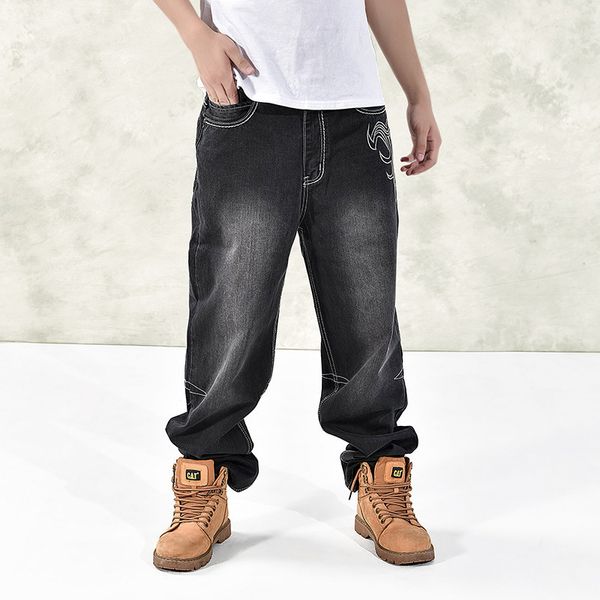 

2019 cholyl harem style big yards male new hop baggy hip loose straight casual pants long jeans 46, Black