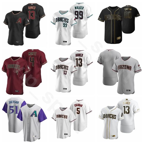 

2020 baseball 13 nick ahmed jersey 53 christian walker 29 merrill kelly 87 pavin smith 85 andy young ketel marte custom name number, Blue;black