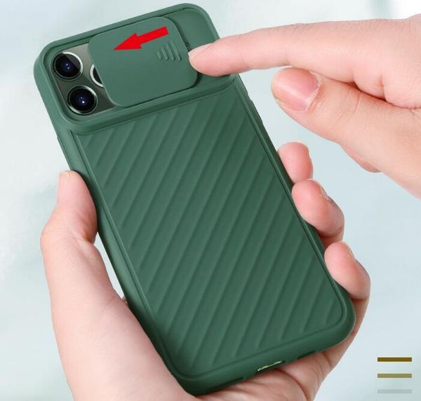 

cgjxspush -pull slider window camera lens protection shockproof soft tpu case cover for iphone 11 pro max xs x xr se 6 7 8 plus