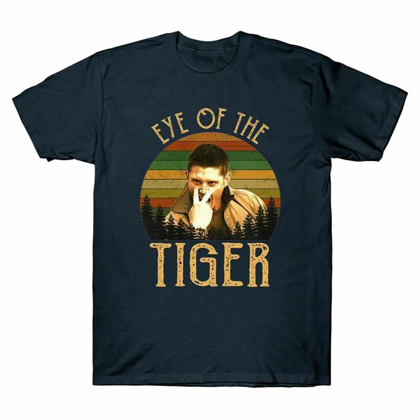 

dean winchester supernatural eye of the tiger vintage men's t shirt tee black