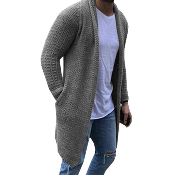 

men's sweater autumn winter 3xl men knitted cardigan coat casual loose long sleeve long plus size 2020 sweater cardigans, White;black