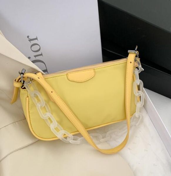 

Ins Women Underarm Bag Fashion Lady Shoulder Bags Nylon Small Handbag Two Shoulder Strap