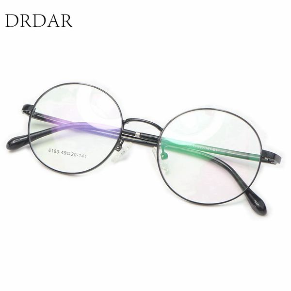 

мужчины unisex металлический круглый ретро стиль lightness optical рамки 2020 новые очки рамки женские можно установить близорукие линзы, Black