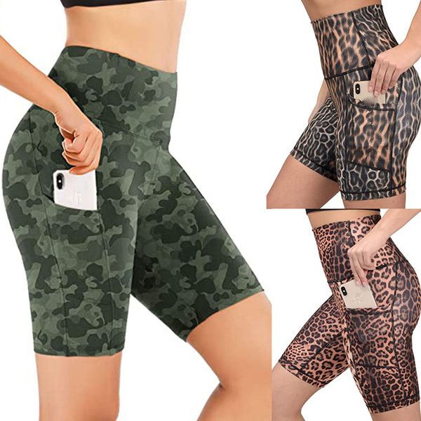 

knee length high waist yoga shorts for women 2020 gym shorts athletic fitness sport jogging trouser gym running cycling short
