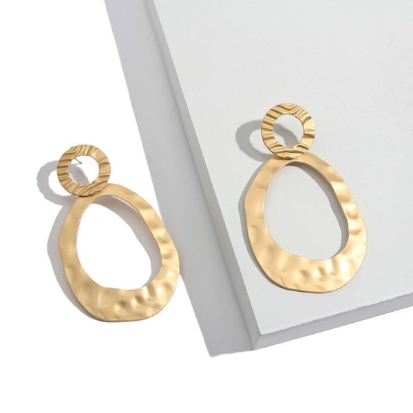 

quality ethnic gold color dangle earrings for women unique round circle geometric statement drop earring boho vintage jewelry