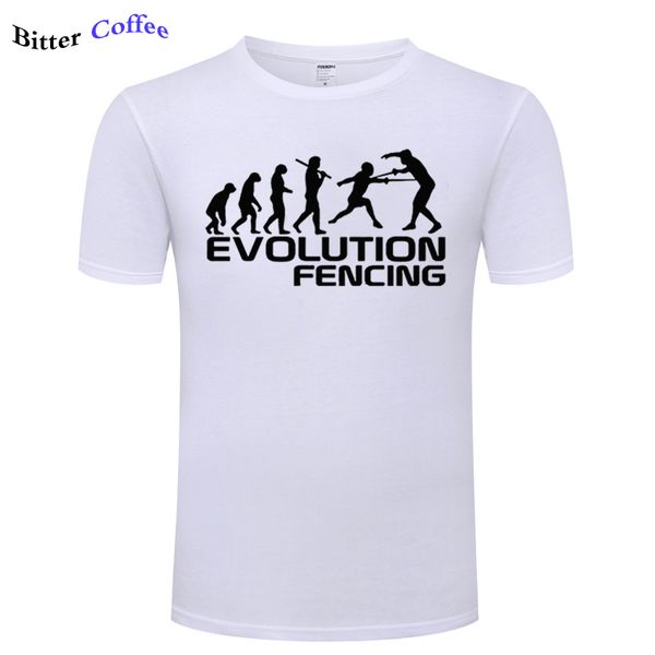 

fashion evolution fencing print funny t shirts summer new classic cotton t-shirt mens short sleeve casual coat
