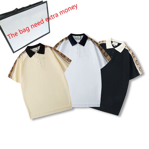 

20ss ig popular mens polo shirts fashion tees breathable loose shorts sleeves print shoulder t shirts summer polos, White;black