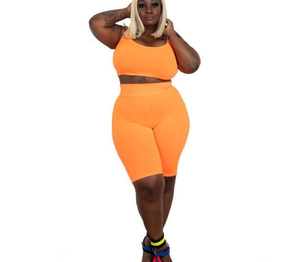 

color tracksuits casual short tank knee length pants plus size women clothing women biker shorts sets designer natural, Gray