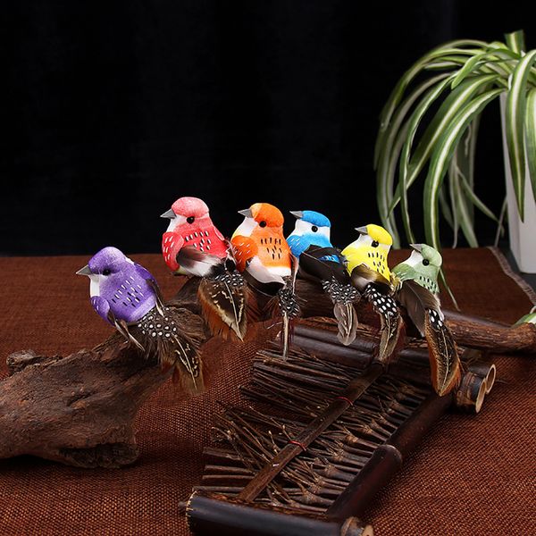 

12pcs home ornament simulation bird wedding craft diy office foam feather garden