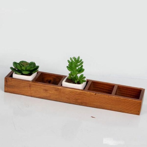 

gardening solid wood flower pots home beautiful retro rectangular multi-flesh flower pots wooden box f20173451