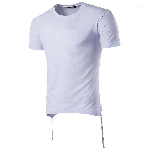 

casual crew neck short sleeve tees mens clothing summer designer mens tshirts drawstring solid color fashion tees, White;black