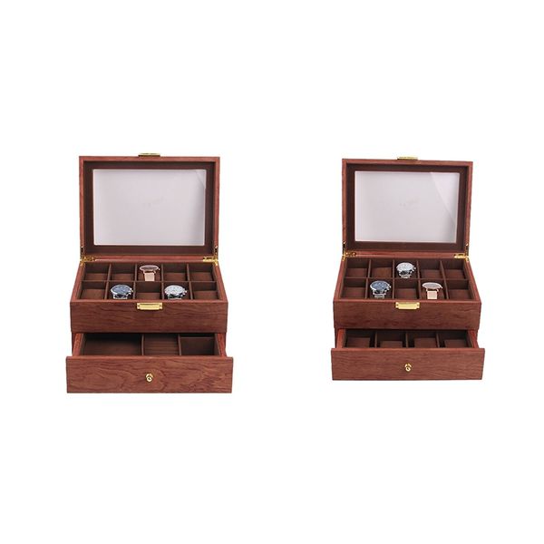 

luxury wooden watch box watch holder box for watches men glass jewelry organizer bo grids organizer new, Black;blue