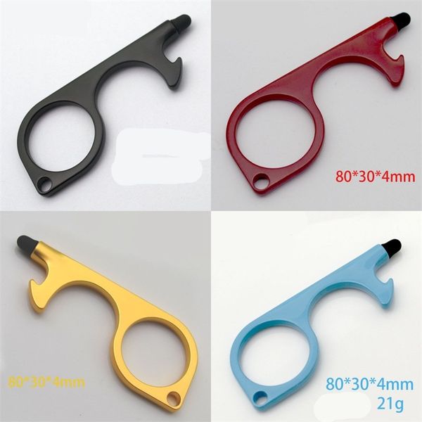 

bottle open no touch touchless door opener contactless starters press elevator keychains touch screen pen silicone head edc tools 1 8yb c2