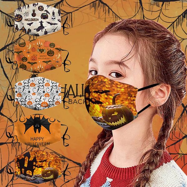

in stock kids horror ghost anime party halloween face masks 3d printed cotton washable reusable mouth cover designer masks