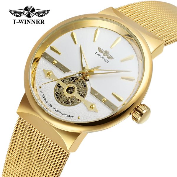 

WINNER Watch Men Latest Automatic Self-Wind Stainless Steel Bracelet Unique Fashion Wristwatc