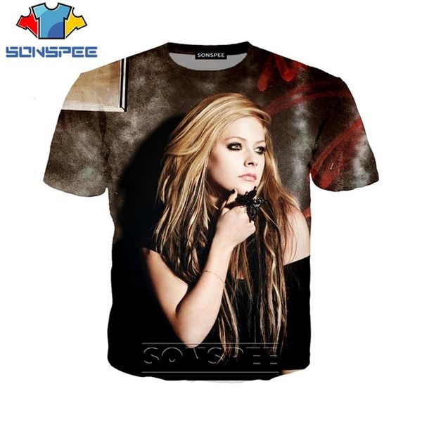 

popular new singer avril 3d print shirts oversized horror comics men clothing