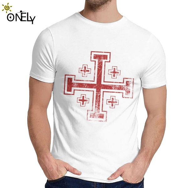

crewneck crusader cross of jerusalem t shirt knights templar short sleeve graphic print man soft la camiseta big size