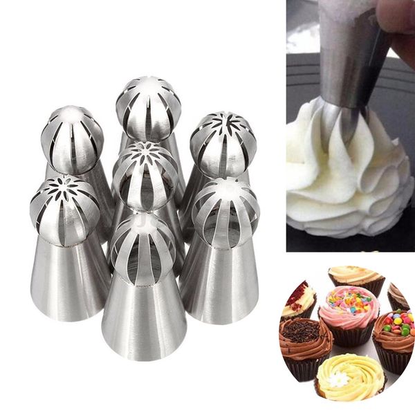 

7pcs nozzles diy ball tip icing piping russian sphere for cake baking tool