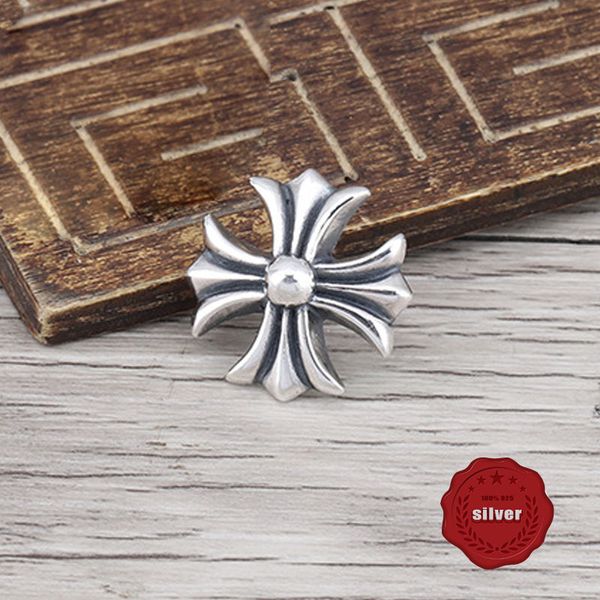 

s925 sterling silver brooch personality fashion simple cross flower letter shape punk street dance jewelry shape gift for lover new hot, Gray