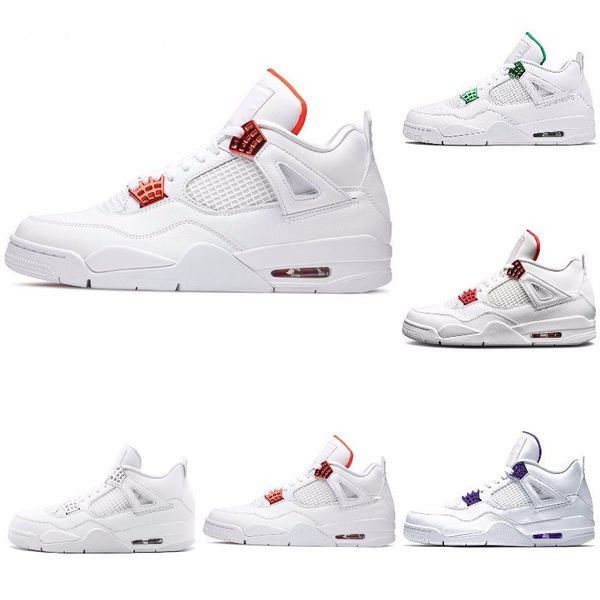 

cool grey 4 pure money metallic pack men basketball shoes 4s pine green court purple university orange red sneaker j#07-443