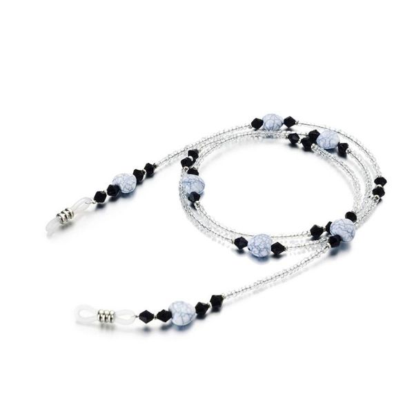 

colorful heart acrylic beads chain eyeglasses chains reading glasses sunglasses strap cord holder neck head band accessories, Silver