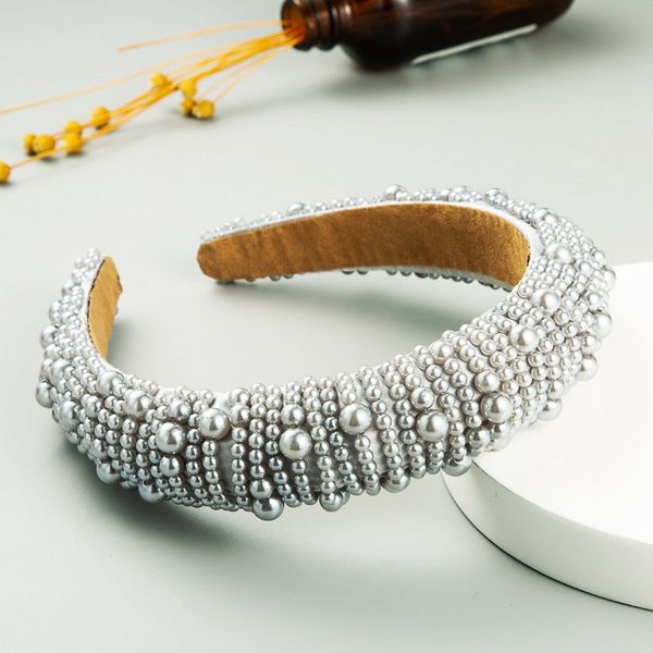 Moda Luxo Luxo Beadband Sponmed Sponge Mulheres Pérolas Full Pearls Hair Band Super Flash Street