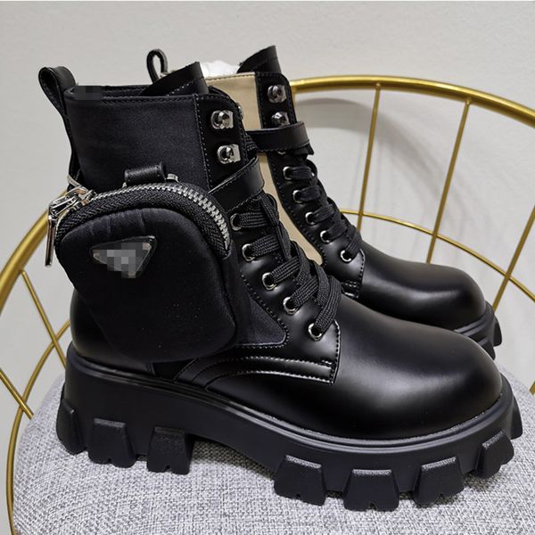 

2020 new medium cylinder muffin thick bottom autumn thin british style motorcycle versatile fashion fashion boots woman, Black
