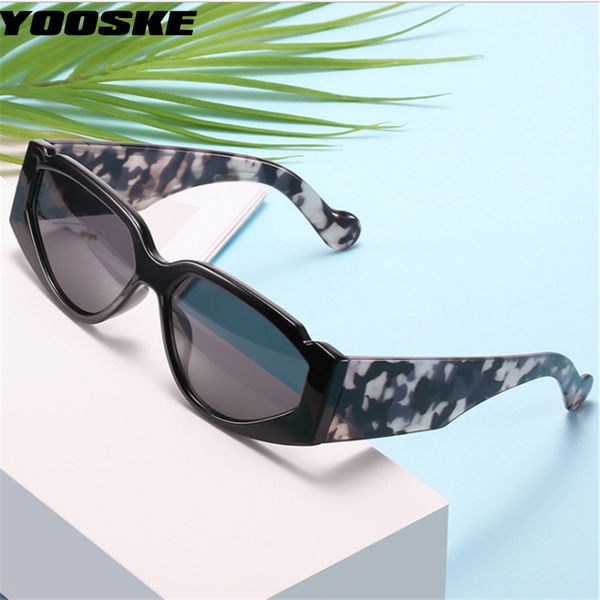 

yooske printed leg vintage sunglasses women men trend cat eye sun glasses female fashion hip hop 90s eyeglasses shades uv400, White;black