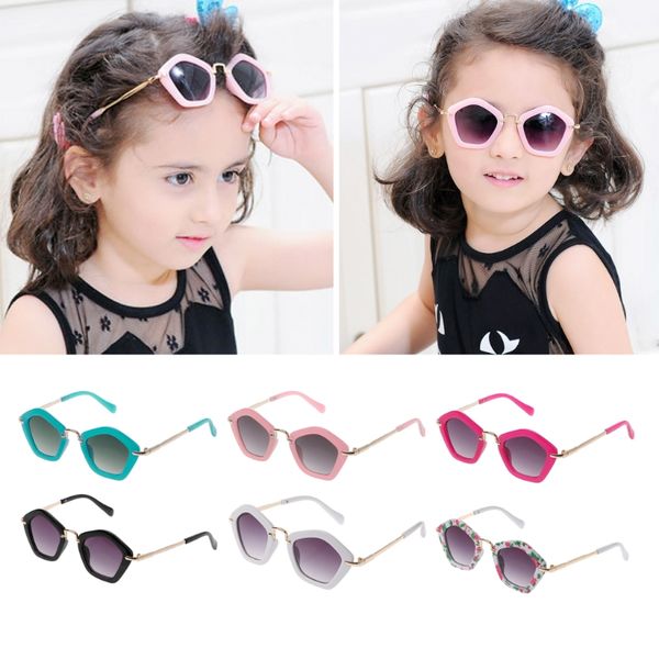 

kids sunglasses polygon children boys girls sun glasses baby eyeglasses goggles-m18, Slivery;white