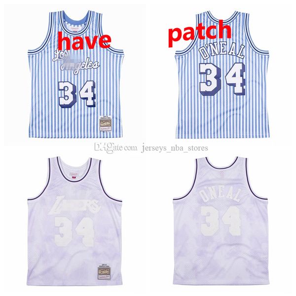 

vintage los angeles lakers mitchell ness striped 1996-97 shaquille o'neal 34 swingman jersey 01, Black;red