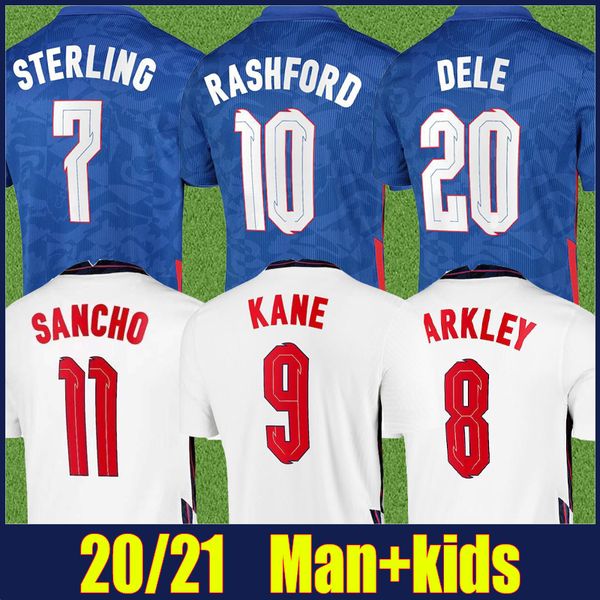 

2020 sterling rashford national team uniforms home away kids kit soccer jersey mount grealish football jersey barkley sancho football shirts, Black;yellow