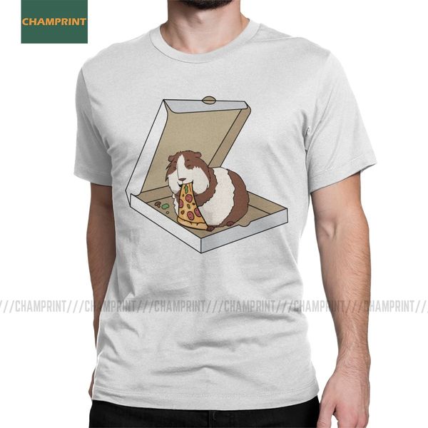 

мужская футболка guinea pig eating pizza прохладный чистый хлопок тис коротким рукавом смазливая любителем животных животные kawaii пушистый