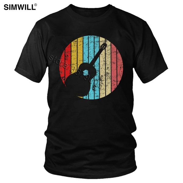 

distressed vintage music lovers guitar t shirt novelty graphic cotton tee men's retro short sleeved guitarist gift idea tshirt