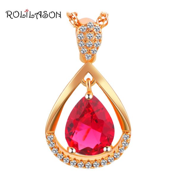

rolilason sell in my store romantic rose zircon gold tone fashion jewelry pendant for women party lns629, Silver