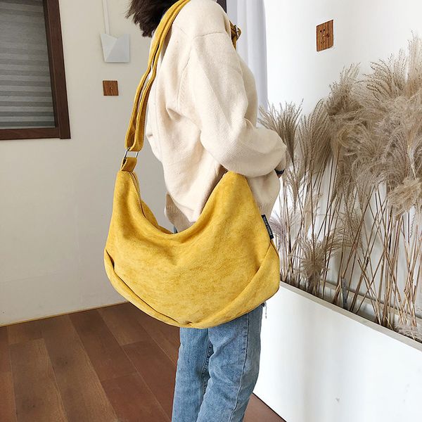 

2020 new ins korean casual solid color shopping bag simple student frosted leather bag shoulder handbag women