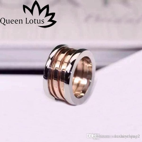 

queen lotus new famous brand stainless steel women ring 3colors plated fashion jewelry wholesale, Silver