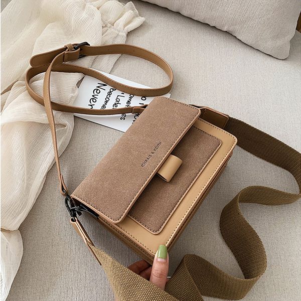 

new fashion suede pu leather shoulder crossbody bags for women 2020 handbags ladies messenger bag female purse two straps