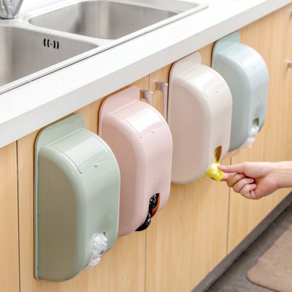 

otherhouse garbage bag storage box case plastic bags holder wall mounted kitchen rubbish bag organizer container