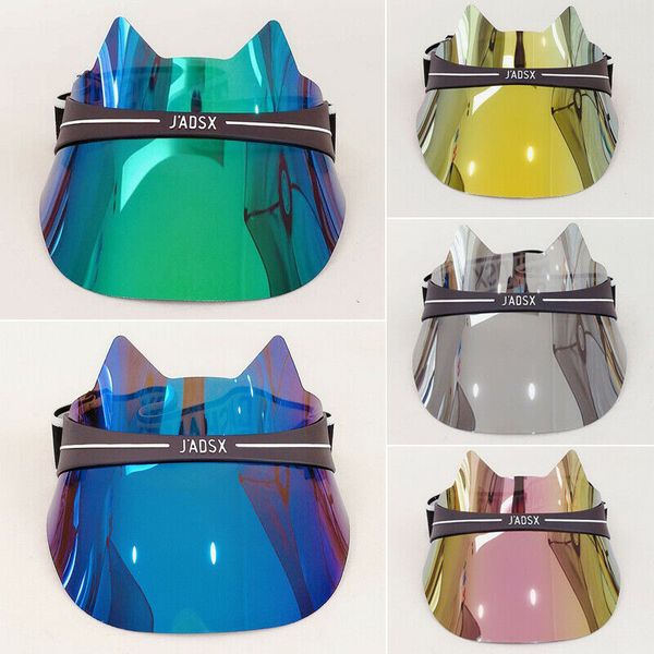 

new men women visor sun hat golf tennis beach cap summer uv protection plastic transparent asjustable, Blue;gray