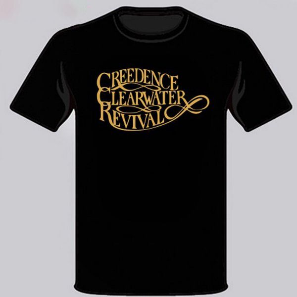 

creedence clearwater revival logo rock legend men's black tee t shirt size s 3xl printing men t-shirt