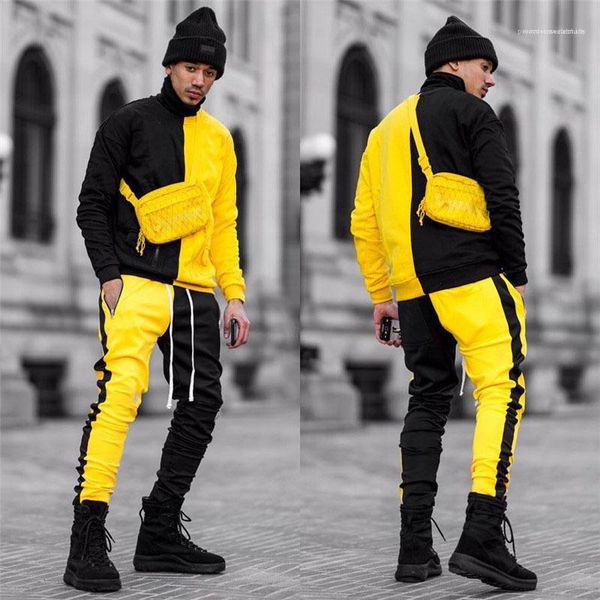 

hip hop контраст цвета двух частей брюки мужские street style survetement pour homme весна осень мужские костюмы дизайнера моды, Gray
