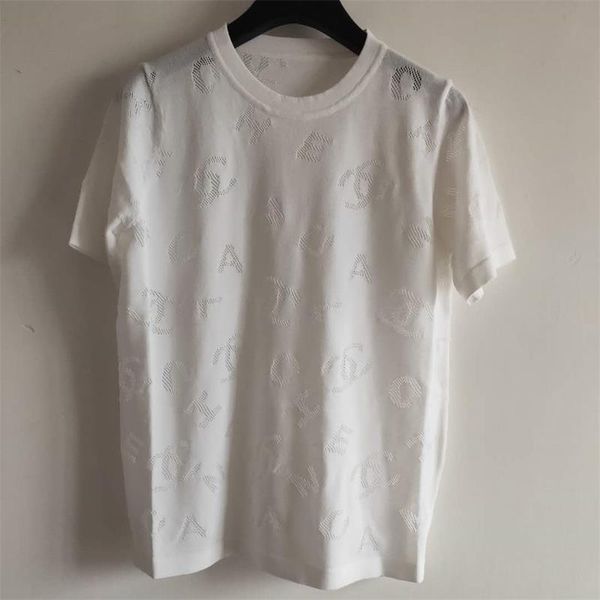 

sweaters fashion pattern trendy womens round neck short sleeve kintwear hollow out haute couture 2020 for wholesale women fall clothes, White;black