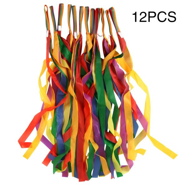 

12pcs toys children gymnastics rainbow ribbon diy wrapping kids hand held dance