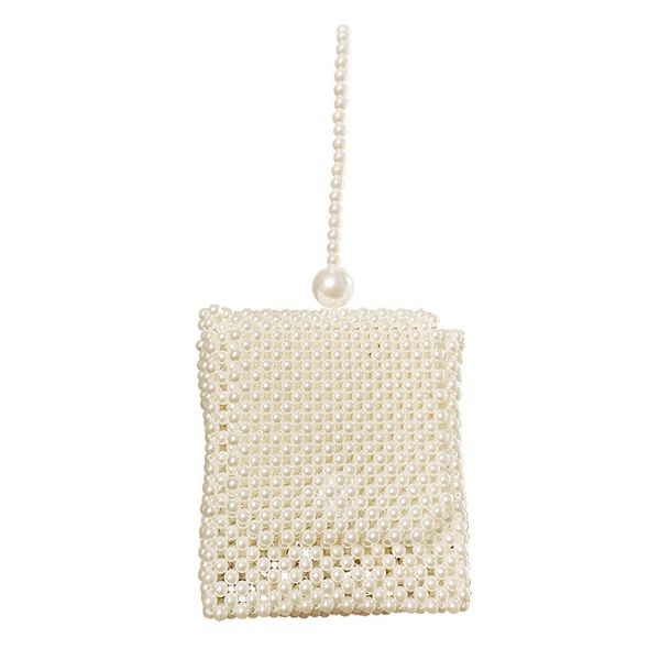 

ladies designer elegant hand-knitted acrylic pvc pearl handbags luxury shoulder bags for women mini transparent crossbody bags