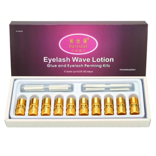 

false eyelashes baisidai eyelash perming / fixed/cleaning agents curling curler eye lash wave lotion rod glue set kit