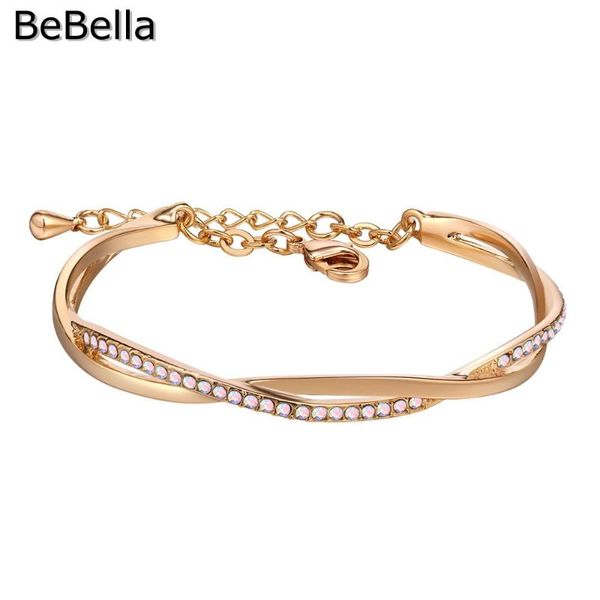 

bebella vindicate crystal dust bangle with czech crystals for women girls fashion gift bride wedding jewelry 2020, Black